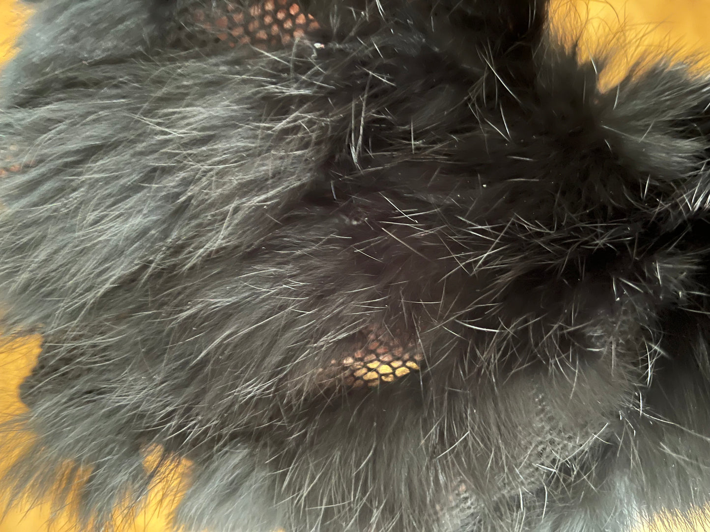 BLACK BOLERO WITH RABBIT FUR