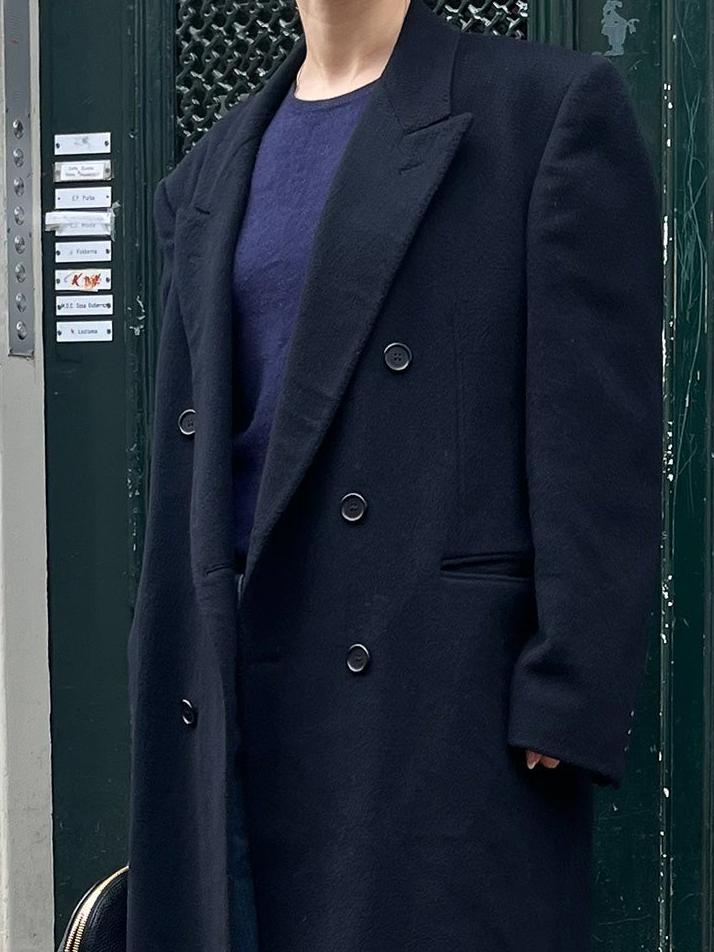 DARK NAVY WOOL COAT