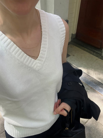 OFF-WHITE COTTON VEST