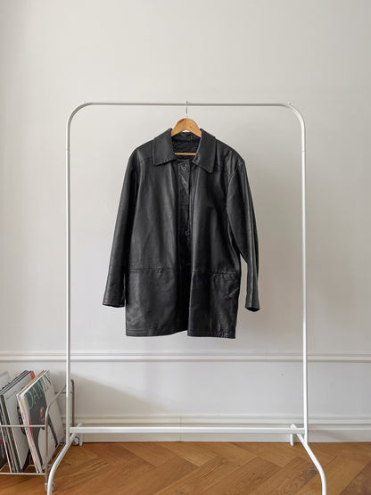 BUTTON-UP LEATHER JACKET