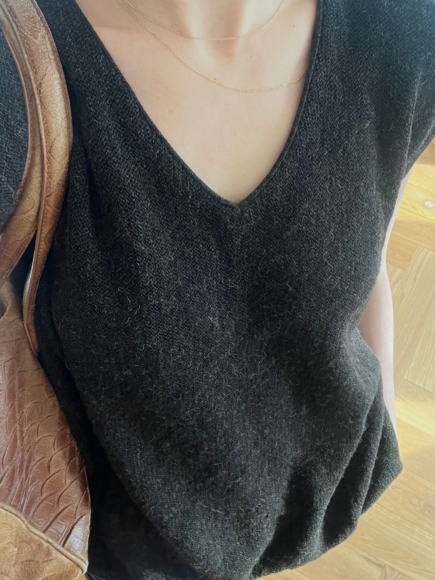 BROWN ALPACA WOOL VEST