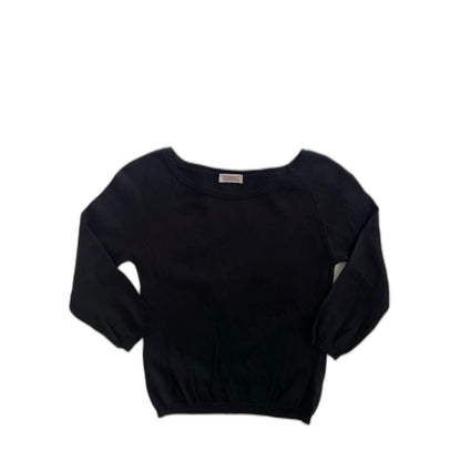 BLACK BOAT NECK TOP