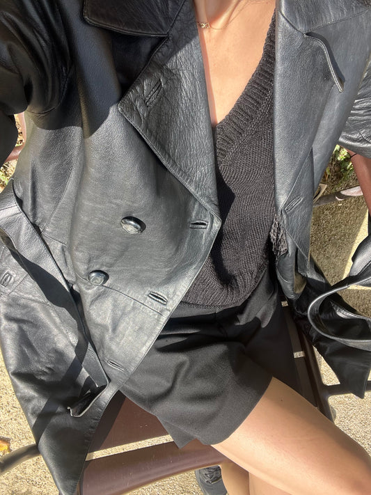 ITALIAN LEATHER TRENCH COAT