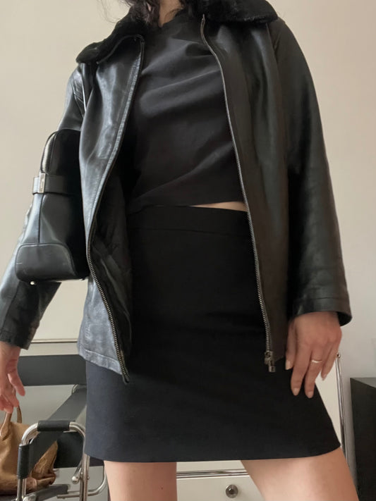 BLACK MINI SKIRT
